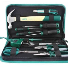 世达12件套五金工具箱家用套装家庭维修水电工工具包套装DY06018