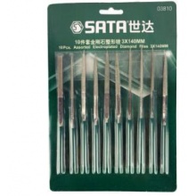 世达（SATA）03810 10件套 金刚石整形锉 锉刀组套 精密锉 五金手动工具3x140MM
