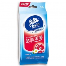 维达(Vinda) 湿巾 去菌卫生 10片独立装*5包 (量贩装)