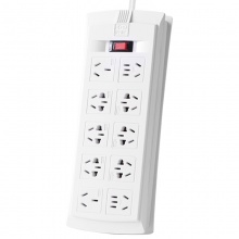 突破（TOP） 插座插排插线板接线板十位3米/新国标/过载保护/带安全门/办公家用/10孔拖线板