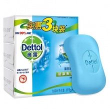 滴露（Dettol） 健康抑菌香皂 薄荷冰爽 3块装（115克*3块）