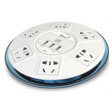 突破(TOP)清月SR21PLUS USB智能插座6KA防雷3USB+6位新国标保护门插孔全长1.8米插线板插座