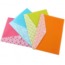 齐心 A1859 缤纷四季 时尚按扣袋 A4 颜色随机