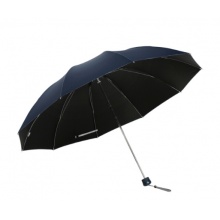 天堂伞 黑胶加大加固三折晴雨伞33188E藏青色