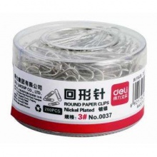 得力(deli)0037 29mm镀镍回形针200枚/筒