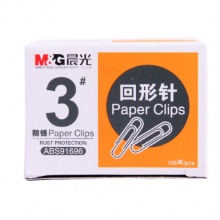 晨光(M&G)金属镀镍回形针ABS91696 100枚/盒 10盒装