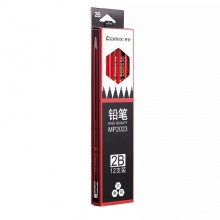 齐心 MP2023 六角木杆铅笔 (12支装) 抽条 带皮头 2B