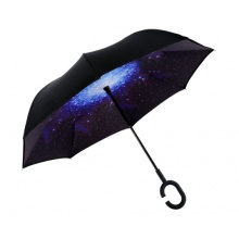 天堂伞 UPF50+双层防晒直杆手开反向伞晴雨伞31829D星空蓝
