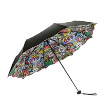 天堂伞 （UPF50+）双层全遮光碰击黑胶三折太阳伞晴雨伞31827E L款