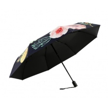 天堂伞 自开自收（UPF50+）黑胶礼盒装三折太阳伞晴雨伞31838E藏青色