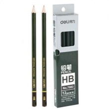 得力(deli) 7083 安全石墨铅芯素描铅笔 HB 12支/盒