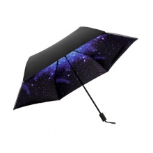 天堂伞 全遮光黑胶（UPF50+）碳纤骨超轻三折太阳伞晴雨伞31809E兰色