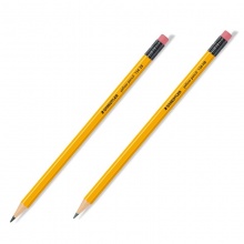 施德楼（STAEDTLER）134-2B 六角黄杆带橡皮铅笔（12支装）