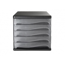 齐心（COMIX）五层A4塑胶文件柜资料整理柜 B2247 黑色