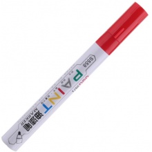 得力（deli） S558速干油漆笔 红色 1支装