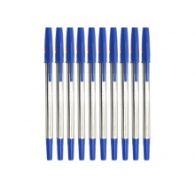 三菱（Uni）SA-S 经典圆珠笔 超顺滑 原子笔 超性价比圆珠笔 0.7mm (笔芯蓝色) 10支装