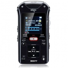 爱国者（aigo）R5577 录音笔专业 50米 远距离录音无线录音 MP3播放器 16G 黑色