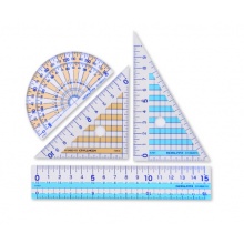 国誉(KOKUYO)学生考试用尺套装 直尺/三角尺/量角器 四件套 GY-GBA501