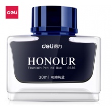 得力(deli)非碳素钢笔墨水 30ml/瓶S636纯蓝