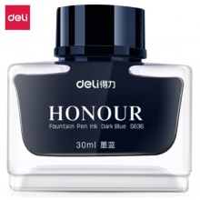 得力(deli)非碳素钢笔墨水 30ml/瓶S636墨蓝