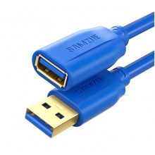  USB延长线usb3.0高速传输数据线 公对母 AM/AF U盘鼠标键盘加长线 加长线黑色圆线-1.5米