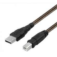 优越者(UNITEK)USB2.0数据线10米 A公对B公高速打印数据线 AM/BM方口移动硬盘盒数据连接线透明棕 Y-C431