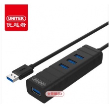 优越者(UNITEK)USB3.0分线器 高速扩展一拖四多接口0.8米 笔记本台式电脑4口集线器HUB转换器 黑色Y-3056BBK
