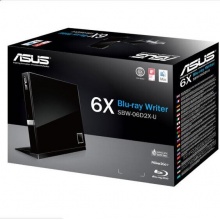 华硕(ASUS) 6倍速 USB2.0 外置蓝光 光驱刻录机 黑色(兼容苹果系统/SBW-06D2X-U)