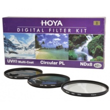 保谷（HOYA）uv镜 62mm 滤镜 偏振镜 NDX8减光镜 套装