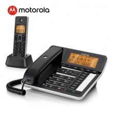 摩托罗拉（Motorola）C7501RC智能插卡录音子母机高端商务办公客服电话呼叫中心来电语音报号中文橙色背光固定座机