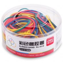 得力（deli）3219彩色弹力橡胶圈/橡皮筋 50g/筒