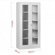 泰视钢制办公文件柜铁皮柜办公柜档案柜资料柜凭证柜办公抽屉柜储物柜带锁玻璃书柜子 通玻文件柜 精品型0.8mm