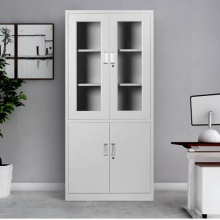 泰视钢制办公文件柜铁皮柜办公柜档案柜资料柜凭证柜办公抽屉柜储物柜带锁玻璃书柜子 器械文件柜 实用型0.7mm