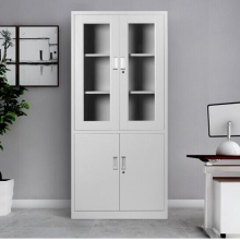 泰视钢制办公文件柜铁皮柜办公柜档案柜资料柜凭证柜办公抽屉柜储物柜带锁玻璃书柜子 器械文件柜 实用型0.7mm