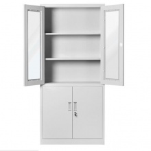 泰视钢制办公文件柜铁皮柜办公柜档案柜资料柜凭证柜办公抽屉柜储物柜带锁玻璃书柜子 器械文件柜 经济型0.6mm