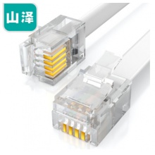 山泽(SAMZHE)纯铜电话线 4芯多股6P4C 成品电话线带水晶头 3米DH-4003L