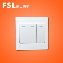 FSL佛山照明 佛照电工 开关插座 三位双路大跷板开关