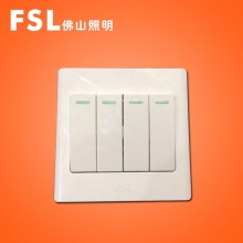 FSL佛山照明 佛照电工 开关插座 四位双路大跷板开关