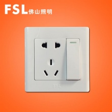 FSL佛山照明 佛照电工 开关插座 一位单级大跷板开关 二扁圆三扁插座