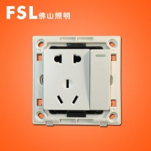 FSL佛山照明 佛照电工 开关插座 一位双路大跷板开关 二扁圆三扁插座