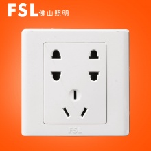 FSL佛山照明 佛照电工 开关插座 10A二二扁圆三扁插座