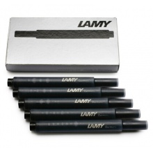 凌美(LAMY)钢笔 笔芯 专用墨胆一次性墨水芯5支一盒 T10 黑色 狩猎者恒星通用