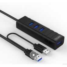 优越者(UNITEK)USB3.0分线器 高速扩展一拖四多接口2米 笔记本台式电脑4口集线器HUB转换器 黑色Y-3056DBK