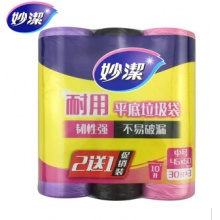 妙洁（MIAOJIE） 加韧耐用垃圾袋三连包 中号