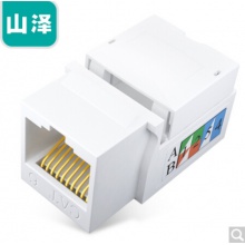 山泽（SAMZHE）六类镀金千兆网络模块 RJ45电脑网线插座 CAT6打线式数据信息网络面板模块 WAN-06（五只装）
