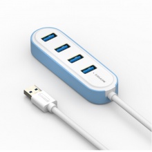 山泽 USB分线器 3.0高速4口HUB多接口拓展坞转换器集线器 延长线 0.3米JXQ-C07(SAMZHE)