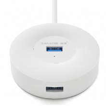 山泽(SAMZHE)USB分线器 3.0高速4口HUB多接口拓展坞转换器集线器 延长线 0.3米JXQ-Y205