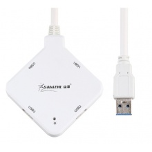 山泽(SAMZHE)USB分线器 3.0高速4口HUB多接口拓展坞转换器集线器 延长线 JXQ-005W