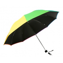 天堂伞  UPF50+33395E 彩虹加大加固黑胶三折晴雨伞