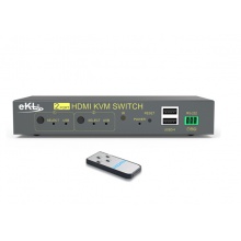 eKL KVM切换器2口 HDMI切屏器2进1出USB自动切换高清显示器